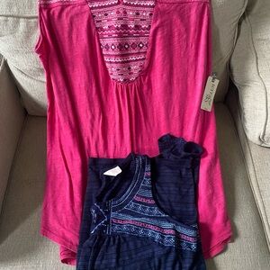 Pink and Navy Patterned Tops BUNDLE 🔥🔥